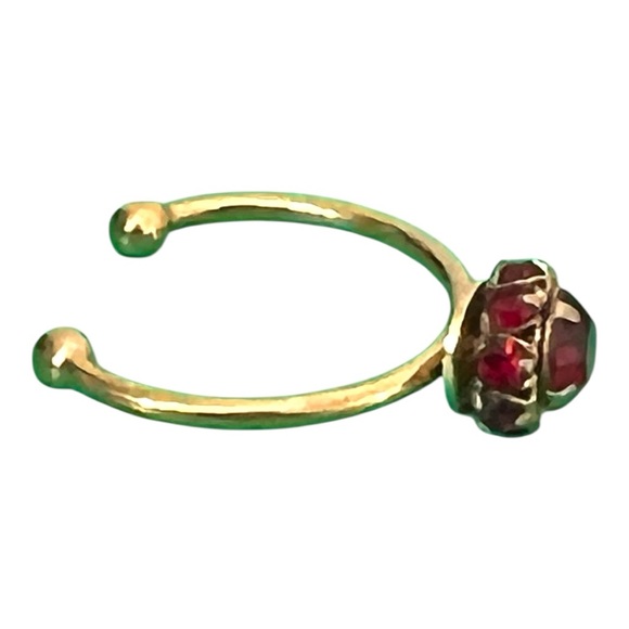 Adjustable gold plated ruby red Ring - Picture 5 of 6